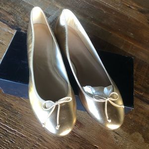 NEW Metallic Gold J Crew Flats